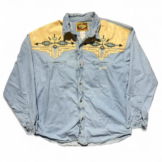 Vintage Western ‘The Shooter’ Denim Long Sleeve Shirt