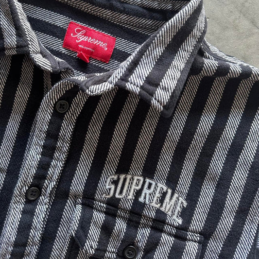Supreme FW17 Stripe Heavyweight Flannel Shirt