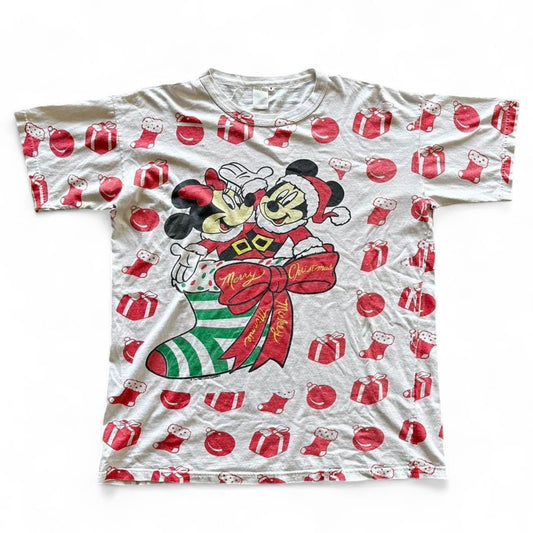 Vintage Disney Mickey & Minnie Mouse Christmas Tee