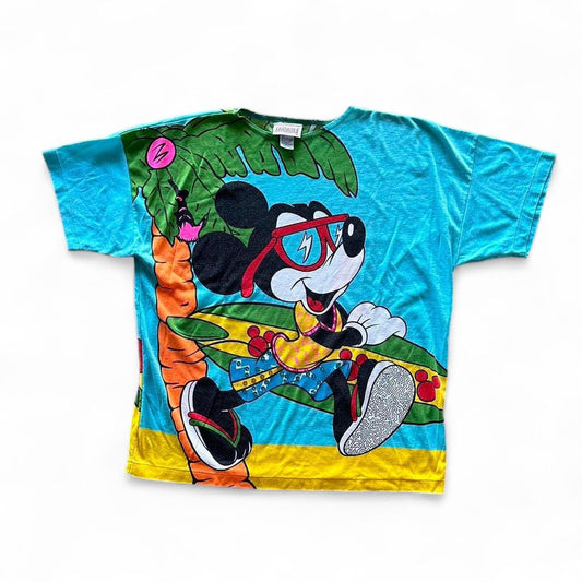 Vintage Mickey Mouse Beach Summer All Over Print Tee