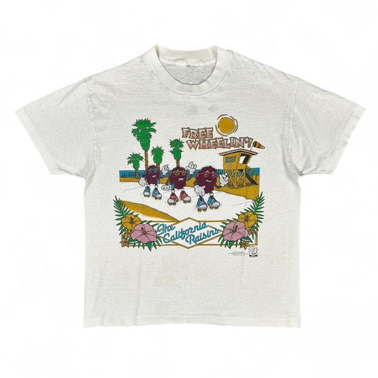 Vintage 1987 The California Raisanis "Free Wheelin'!" Tee