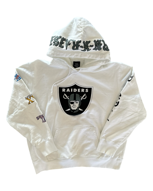 Born X Raised x New Era x NFL Las Vegas Raiders Logo Hoodie White